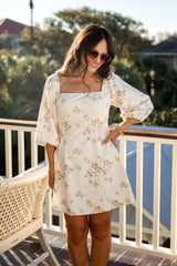 FINAL SALE - Always A Yes Floral White Denim Mini Dress