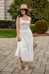 FINAL SALE - Sunset Romance White Eyelet Maxi Dress
