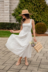 FINAL SALE - Sunset Romance White Eyelet Maxi Dress