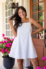 FINAL SALE - Summer Glow White Eyelet Mini Dress