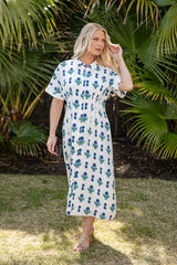 FINAL SALE - French Florals White Printed Midi Dress