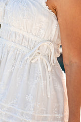 FINAL SALE - Garden Grace White Floral Mini Dress