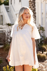 FINAL SALE - Cotton Cloud White Tunic Mini Dress