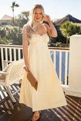 FINAL SALE - Sunlit Daisy Yellow Midi Dress