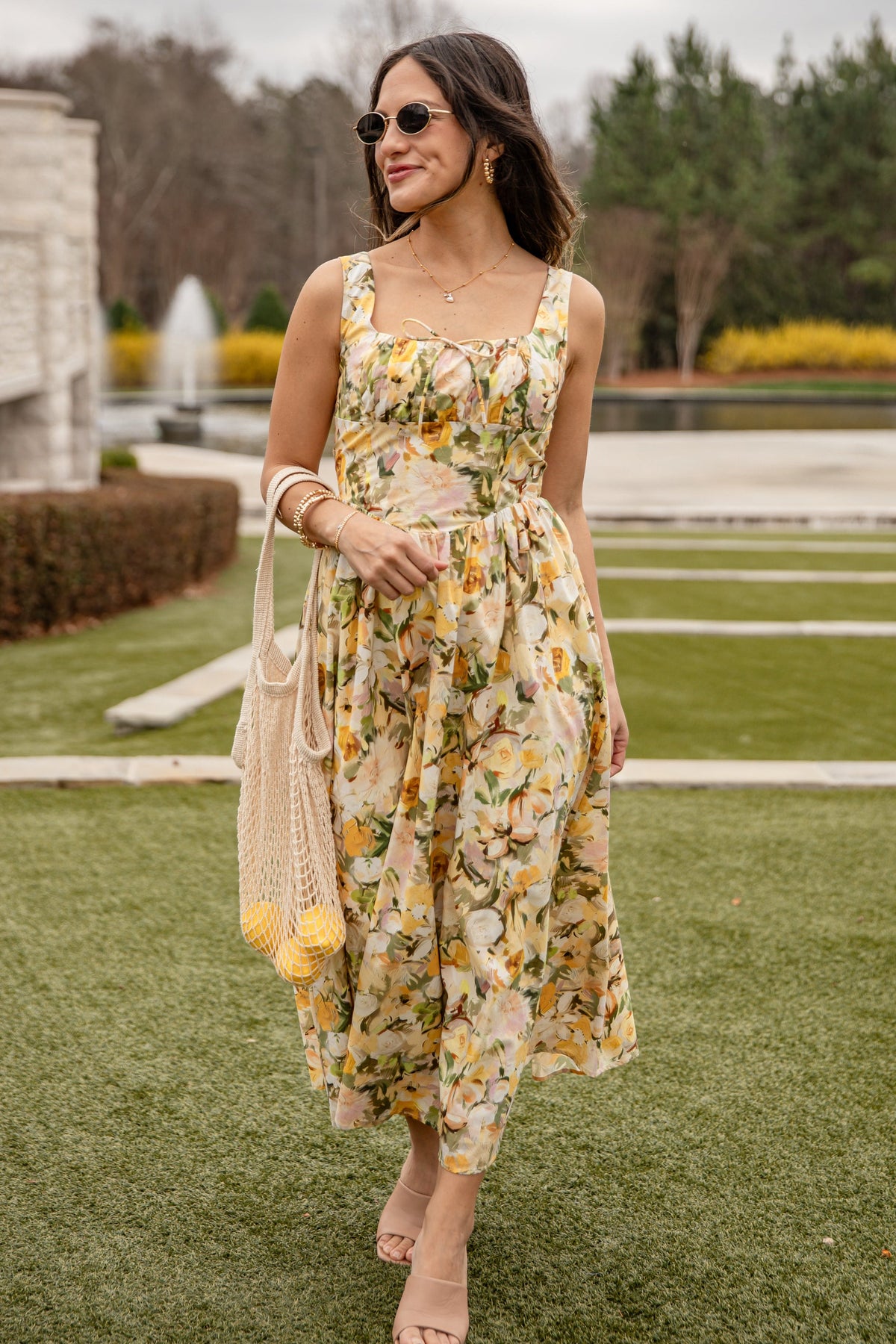 FINAL SALE - Wildflower Fields Yellow Floral Maxi Dress