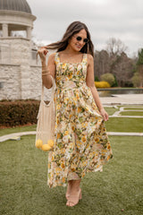 FINAL SALE - Wildflower Fields Yellow Floral Maxi Dress