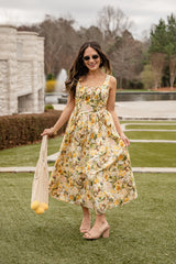 FINAL SALE - Wildflower Fields Yellow Floral Maxi Dress