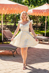 FINAL SALE - Radiantly You Yellow Floral Mini Dress
