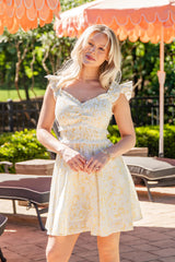 FINAL SALE - Radiantly You Yellow Floral Mini Dress