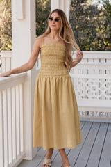 FINAL SALE - In Your Happy Place Yellow Gingham Maxi Dress
