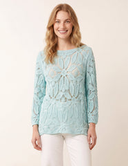 Flower Crochet Long Sleeve Top