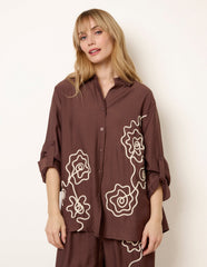 Floral Embroidery Shirt